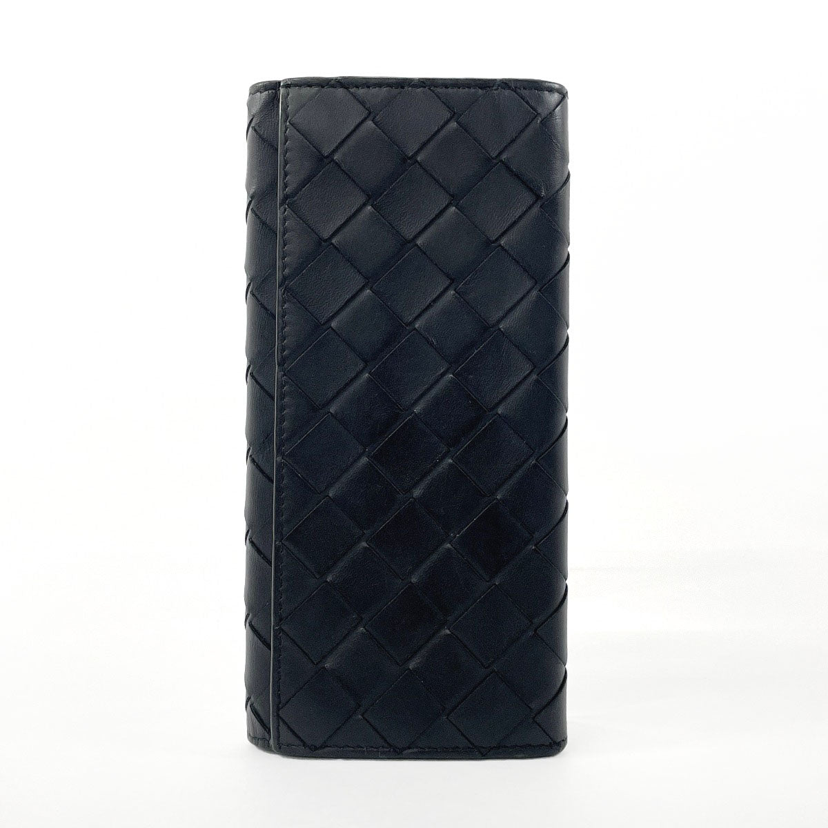 BOTTEGAVENETA Bill Compartment leather black INTRECCIATO mens Used Authentic