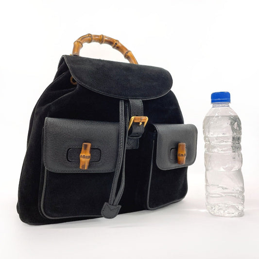 GUCCI Backpack 003・1998 Suede, Leather black Bamboo