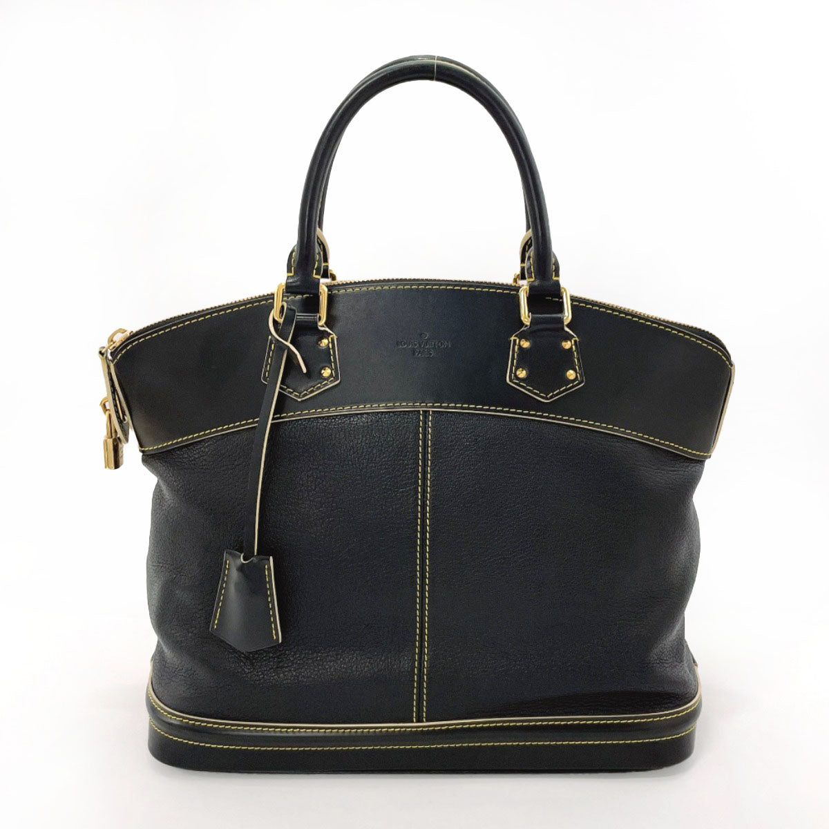 LOUIS VUITTON Handbag M91875 leather black Suhari Lockit MM