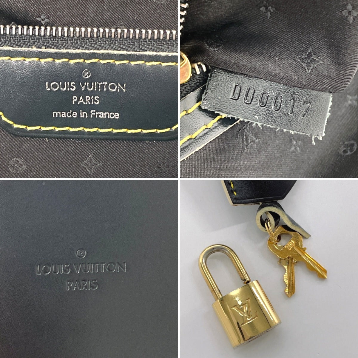 LOUIS VUITTON Handbag M91875 leather black Suhari Lockit MM