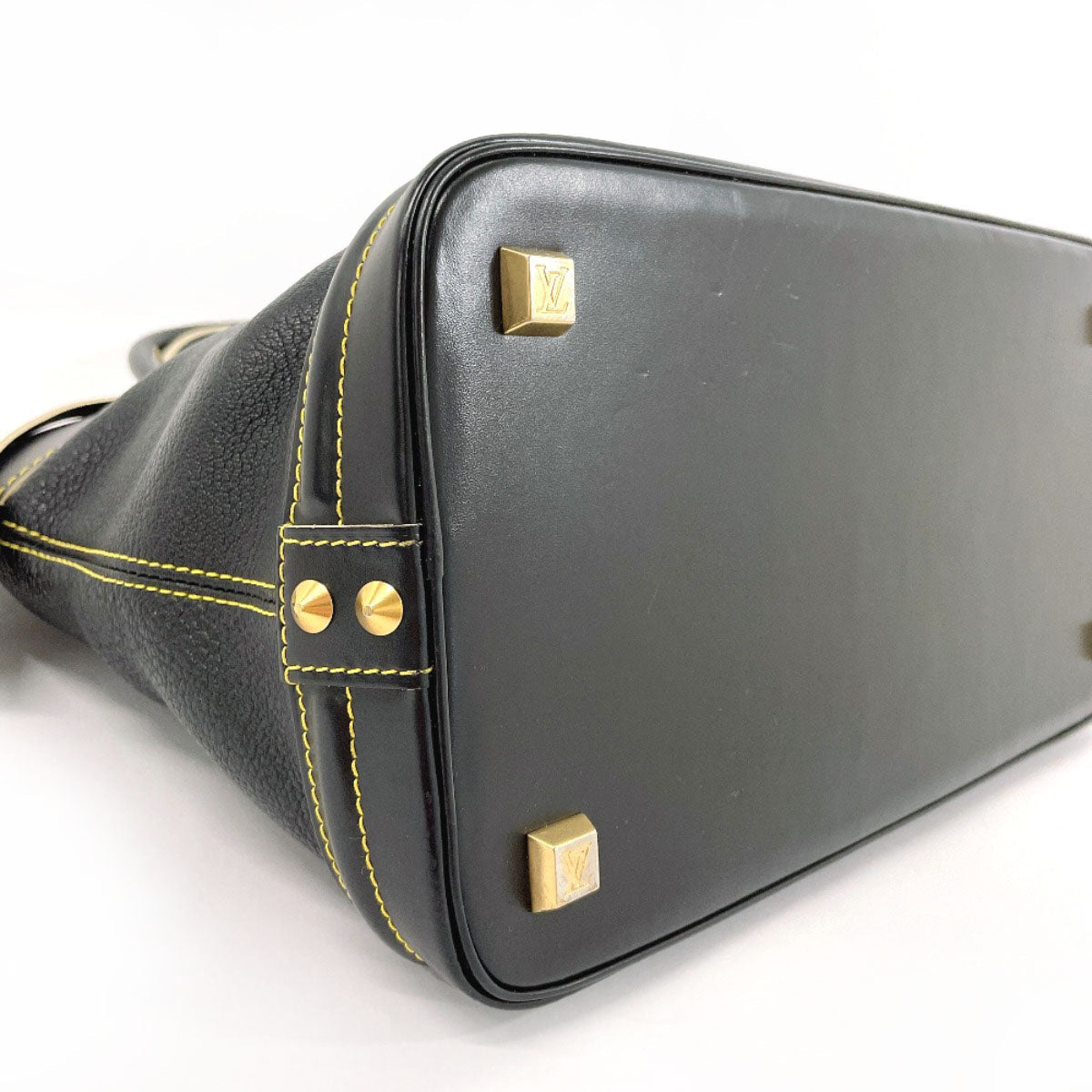 LOUIS VUITTON Handbag M91875 leather black Suhari Lockit MM