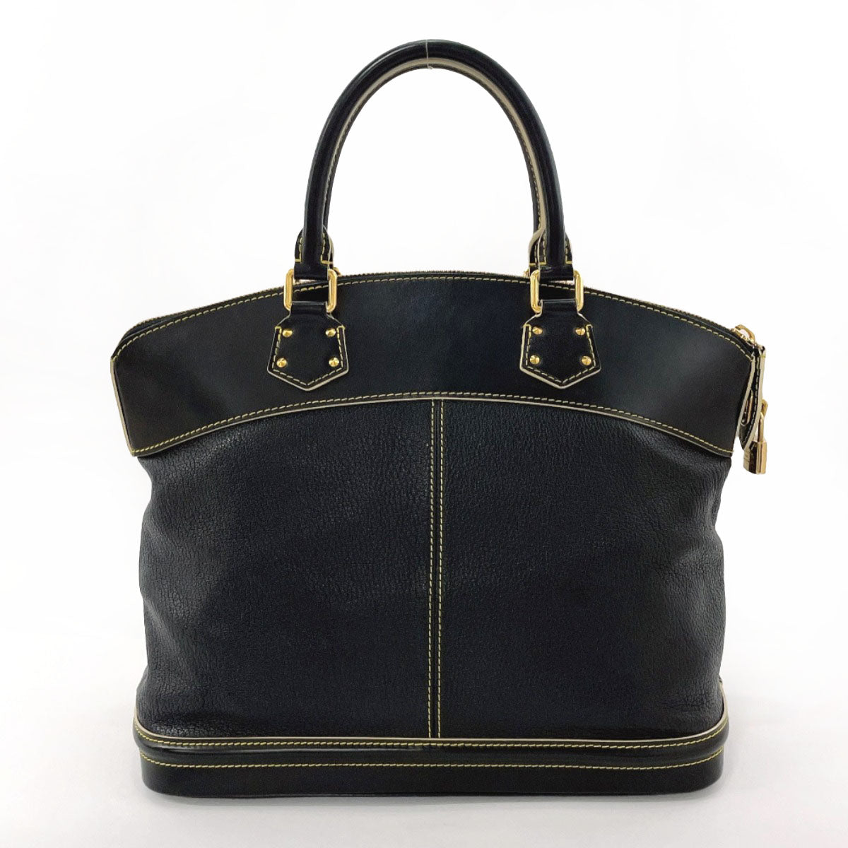 LOUIS VUITTON Handbag M91875 leather black Suhari Lockit MM