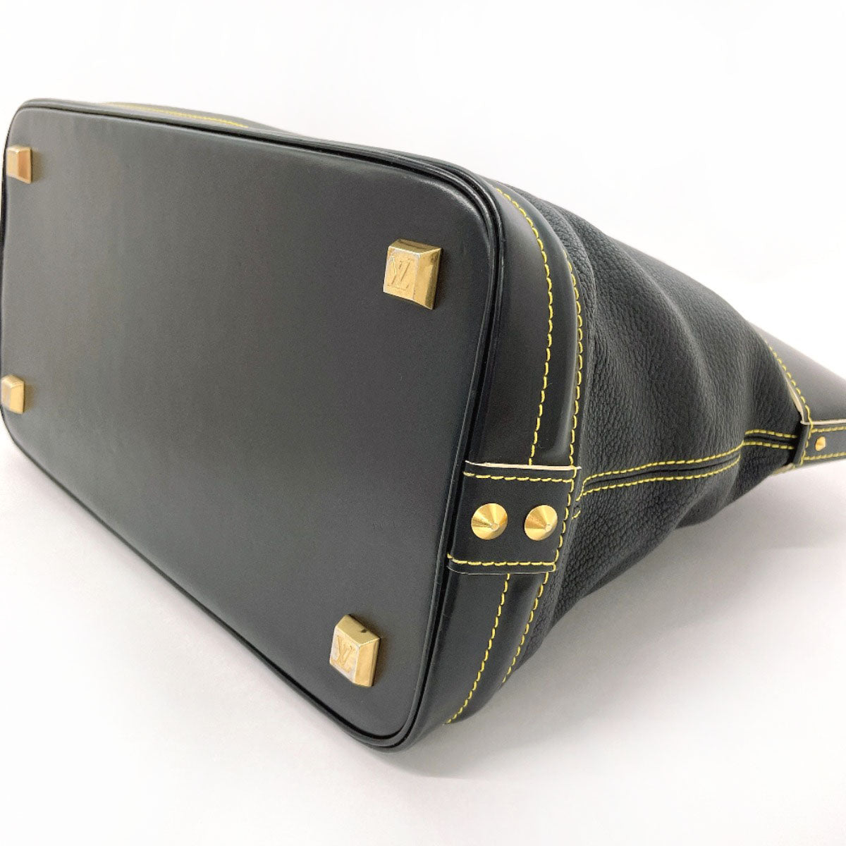 LOUIS VUITTON Handbag M91875 leather black Suhari Lockit MM
