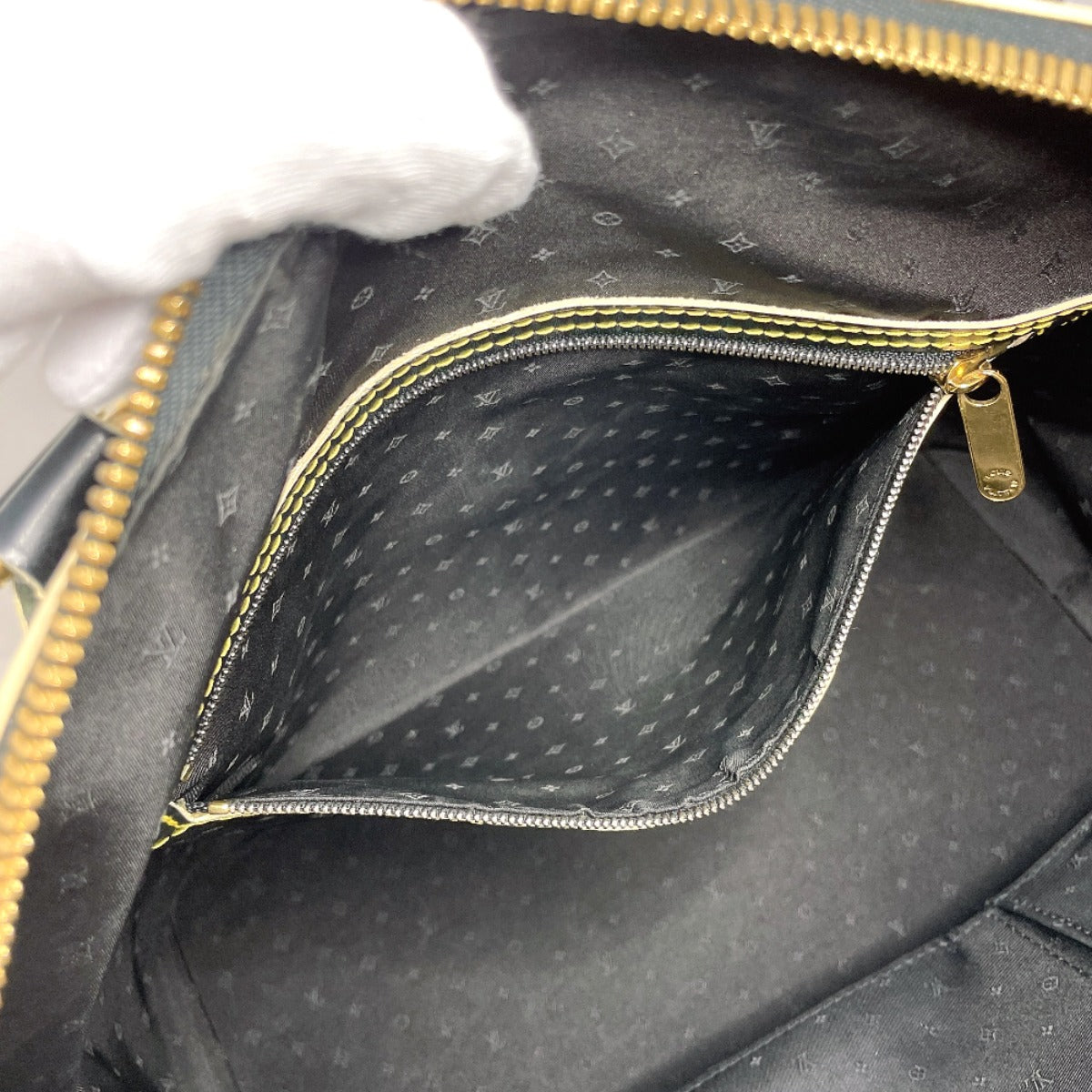 LOUIS VUITTON Handbag M91875 leather black Suhari Lockit MM