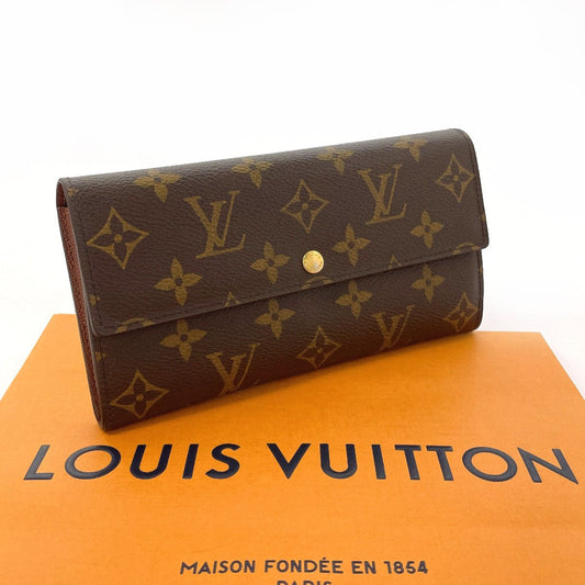 LOUIS VUITTON Long Wallet Purse M61734 Monogram canvas Brown Portefeuille Sarah