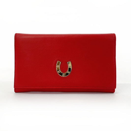 GUCCI Long Wallet Purse 035・6416・1720・0 leather Red Horseshoe