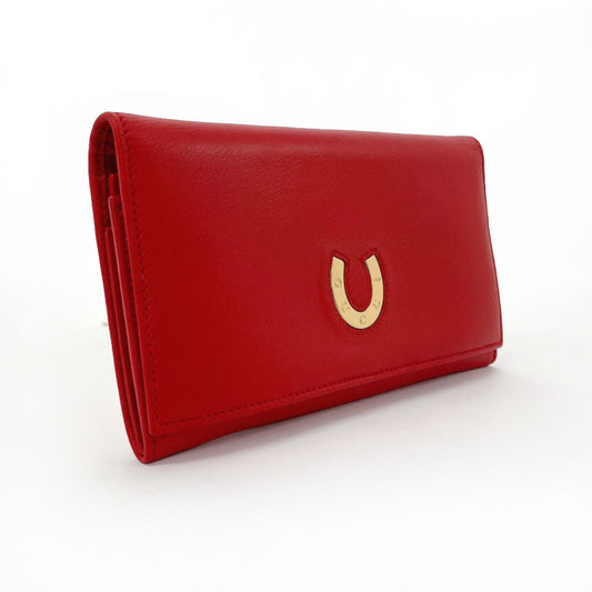 GUCCI Long Wallet Purse 035・6416・1720・0 leather Red Horseshoe