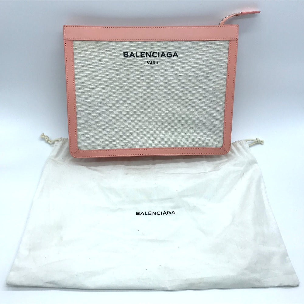 BALENCIAGA Clutch bag 410119 Canvas, leather white Classic Women(unisex) Used Authentic