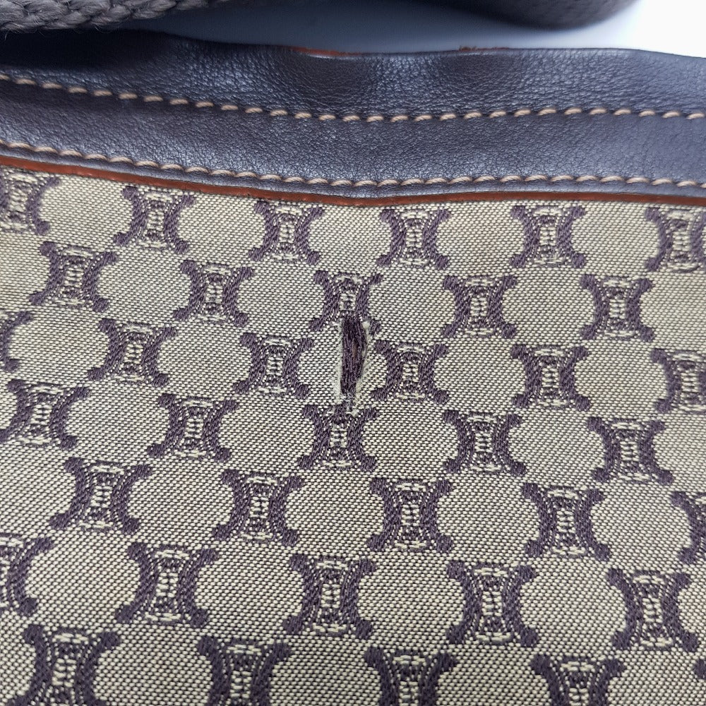 CELINE Shoulder Bag Canvas / leather Brown type Macadam all over pattern Shoulder Bag unisex(Unisex) Used Authentic