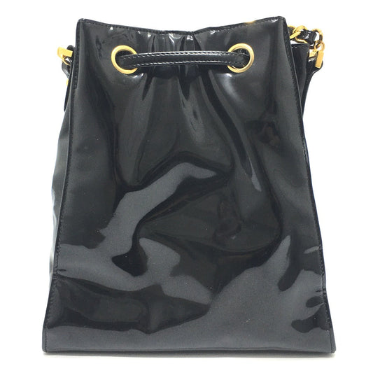 CHANEL Shoulder Bag Patent leather black CCCOCO Mark purse Women Used Authentic