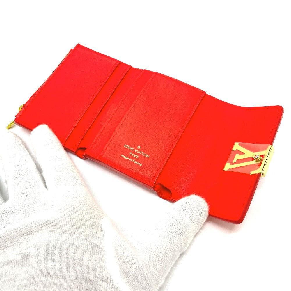 LOUIS VUITTON Trifold wallet M69069 Taurillon Clemence Leather Red Japan limited Portefeuille Capucines XS Women Used Authentic