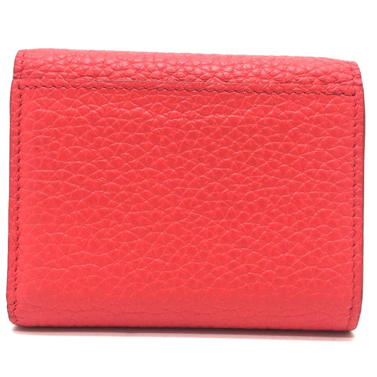 LOUIS VUITTON Trifold wallet M69069 Taurillon Clemence Leather Red Japan limited Portefeuille Capucines XS Women Used Authentic