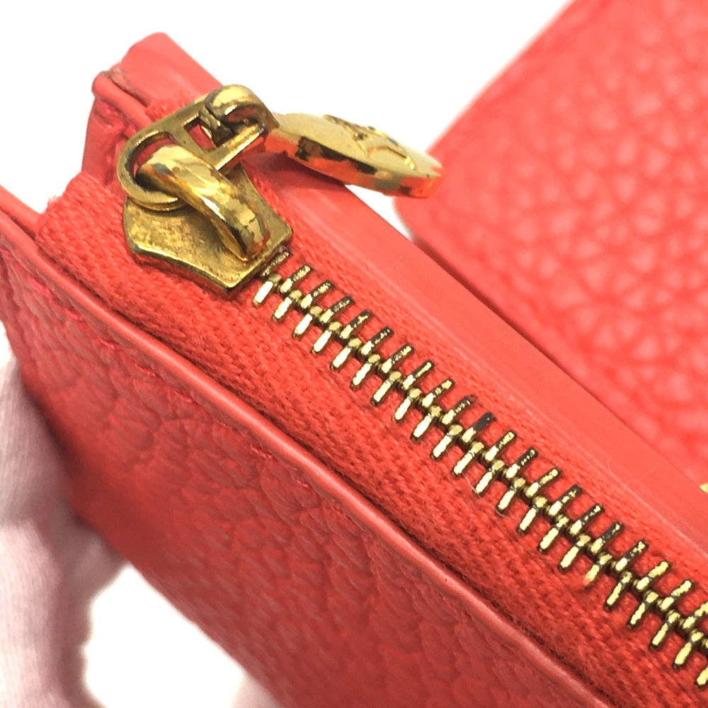 LOUIS VUITTON Trifold wallet M69069 Taurillon Clemence Leather Red Japan limited Portefeuille Capucines XS Women Used Authentic