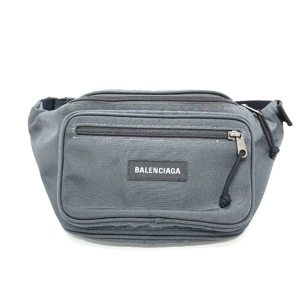 BALENCIAGA Waist bag 482389 Nylon Gray Waist pouch Explorer mens(Unisex) Used Authentic