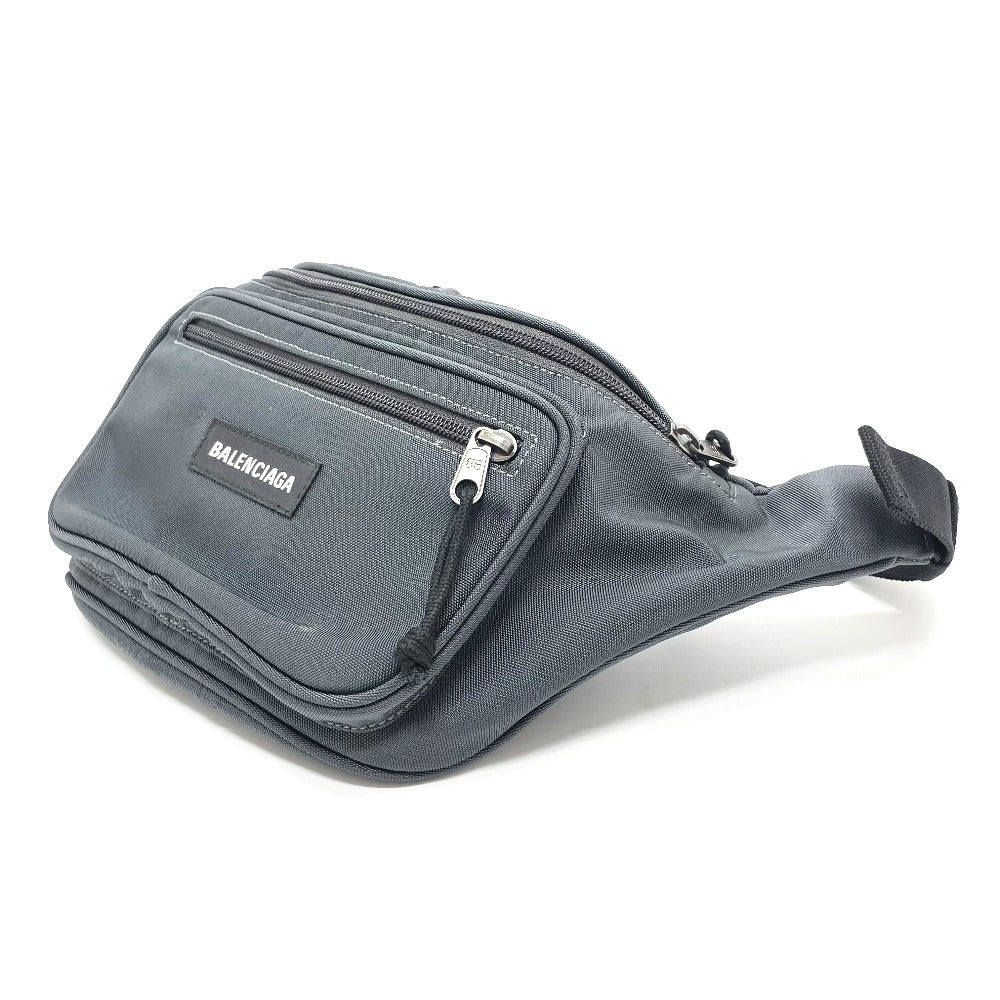 BALENCIAGA Waist bag 482389 Nylon Gray Waist pouch Explorer mens(Unisex) Used Authentic