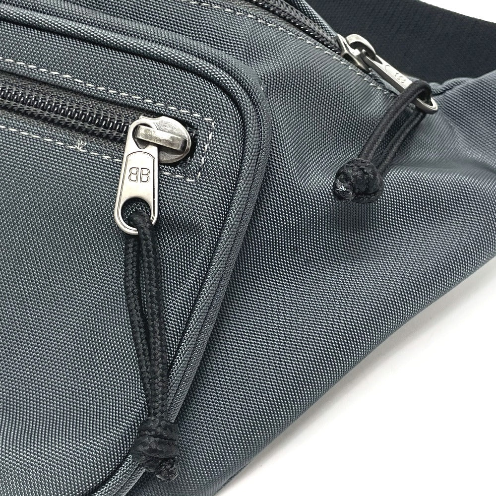 BALENCIAGA Waist bag 482389 Nylon Gray Waist pouch Explorer mens(Unisex) Used Authentic