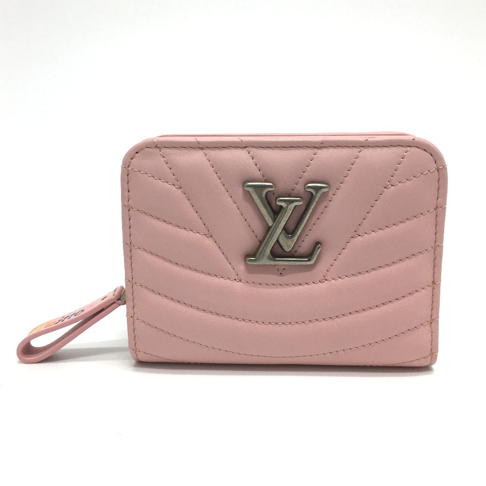 LOUIS VUITTON Folded wallet M63791 leather pink LVMetal New wave zip Women Used Authentic