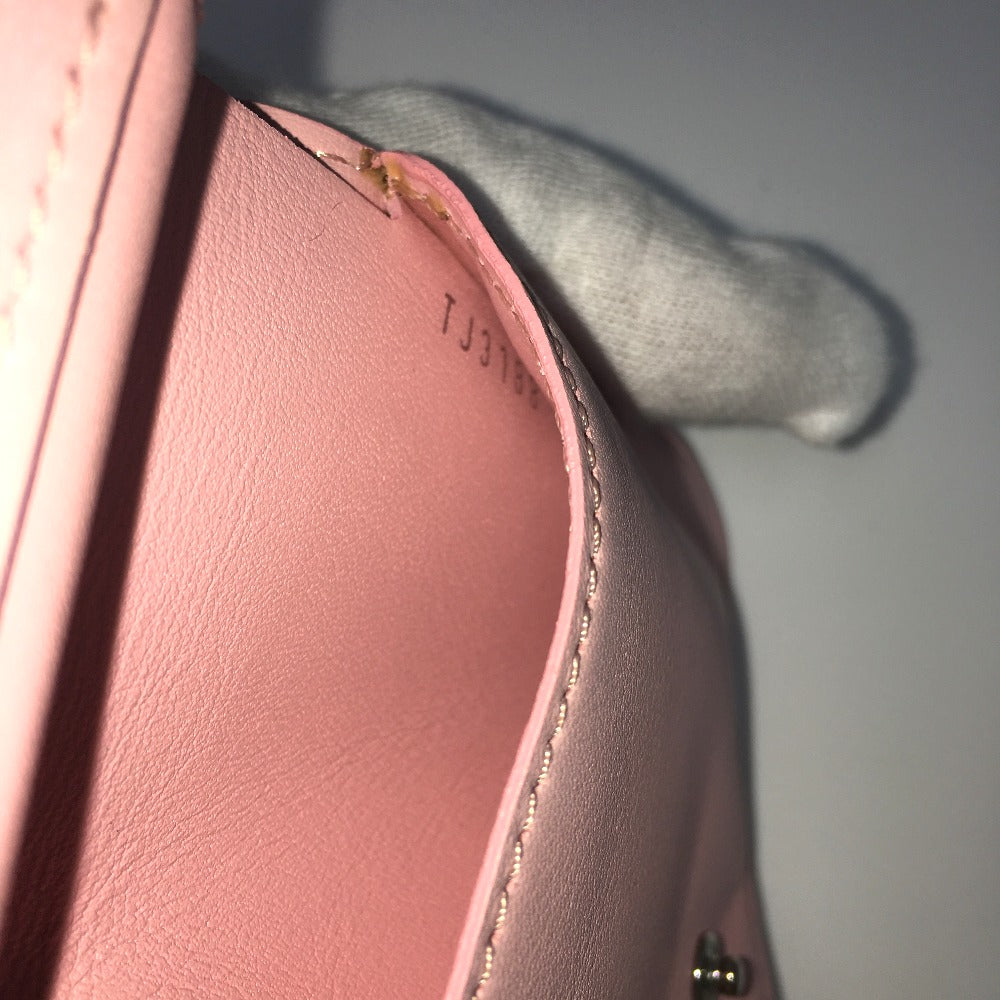 LOUIS VUITTON Folded wallet M63791 leather pink LVMetal New wave zip Women Used Authentic