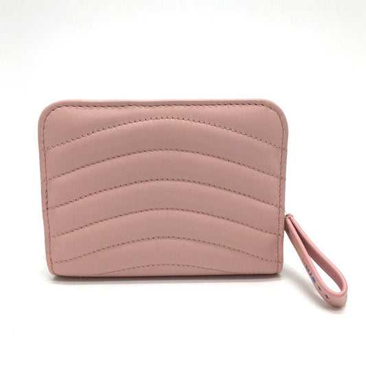 LOUIS VUITTON Folded wallet M63791 leather pink LVMetal New wave zip Women Used Authentic