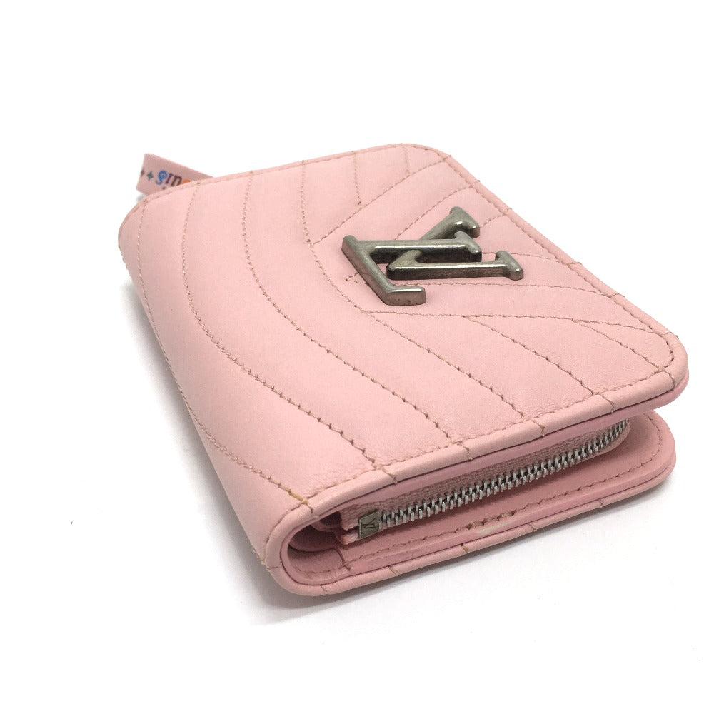 LOUIS VUITTON Folded wallet M63791 leather pink LVMetal New wave zip Women Used Authentic