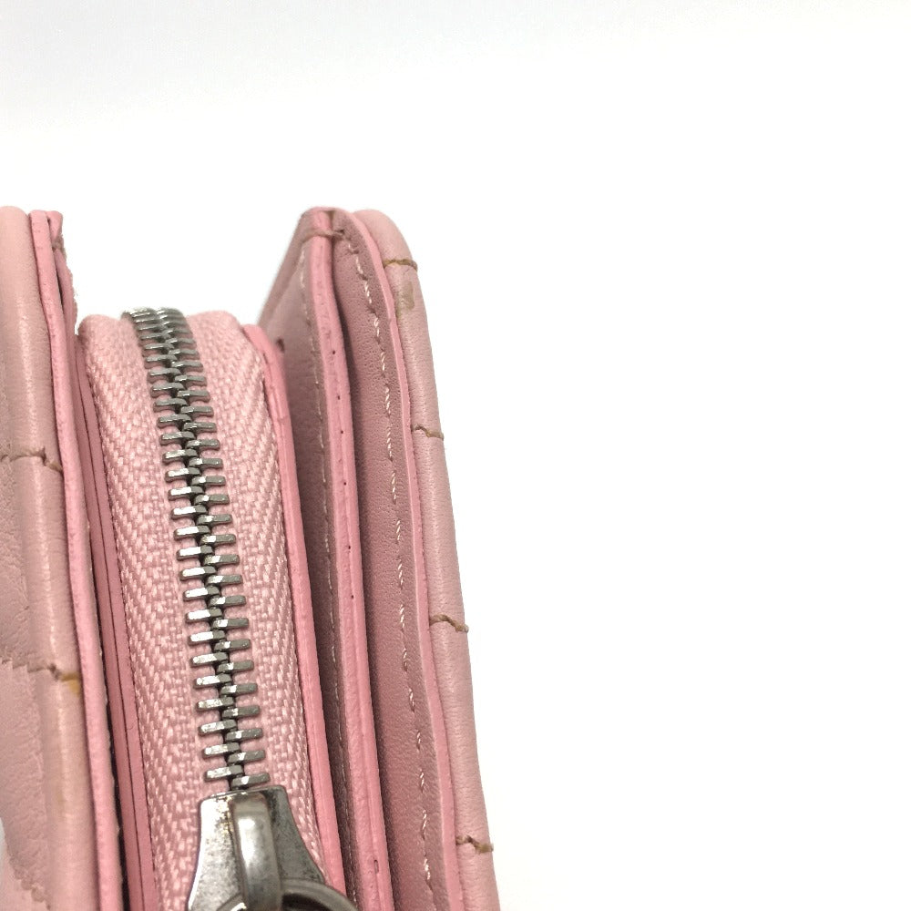 LOUIS VUITTON Folded wallet M63791 leather pink LVMetal New wave zip Women Used Authentic