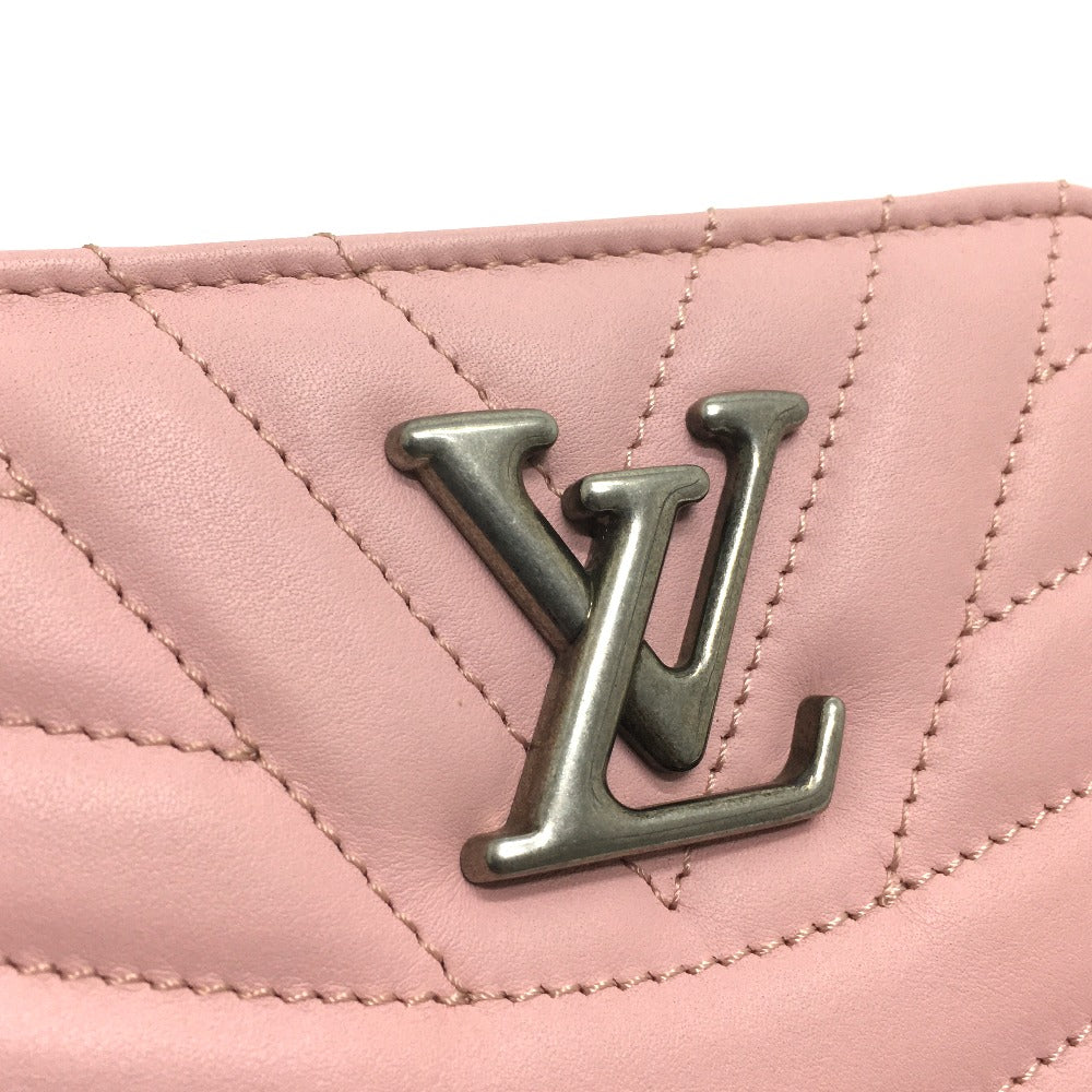LOUIS VUITTON Folded wallet M63791 leather pink LVMetal New wave zip Women Used Authentic