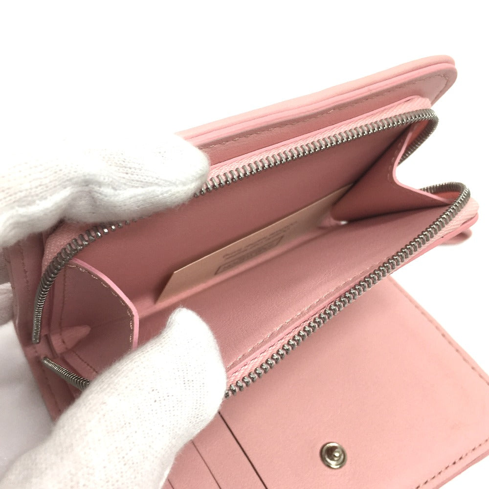 LOUIS VUITTON Folded wallet M63791 leather pink LVMetal New wave zip Women Used Authentic