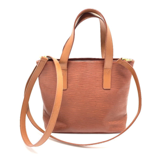 FENDI Handbag leather Brown FF logo Handbag Women Used Authentic