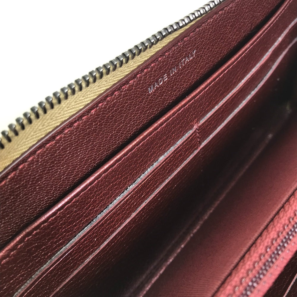 CHANEL Long Wallet Purse lambskin Gold x Brown Gradation Matrasse Women Used Authentic