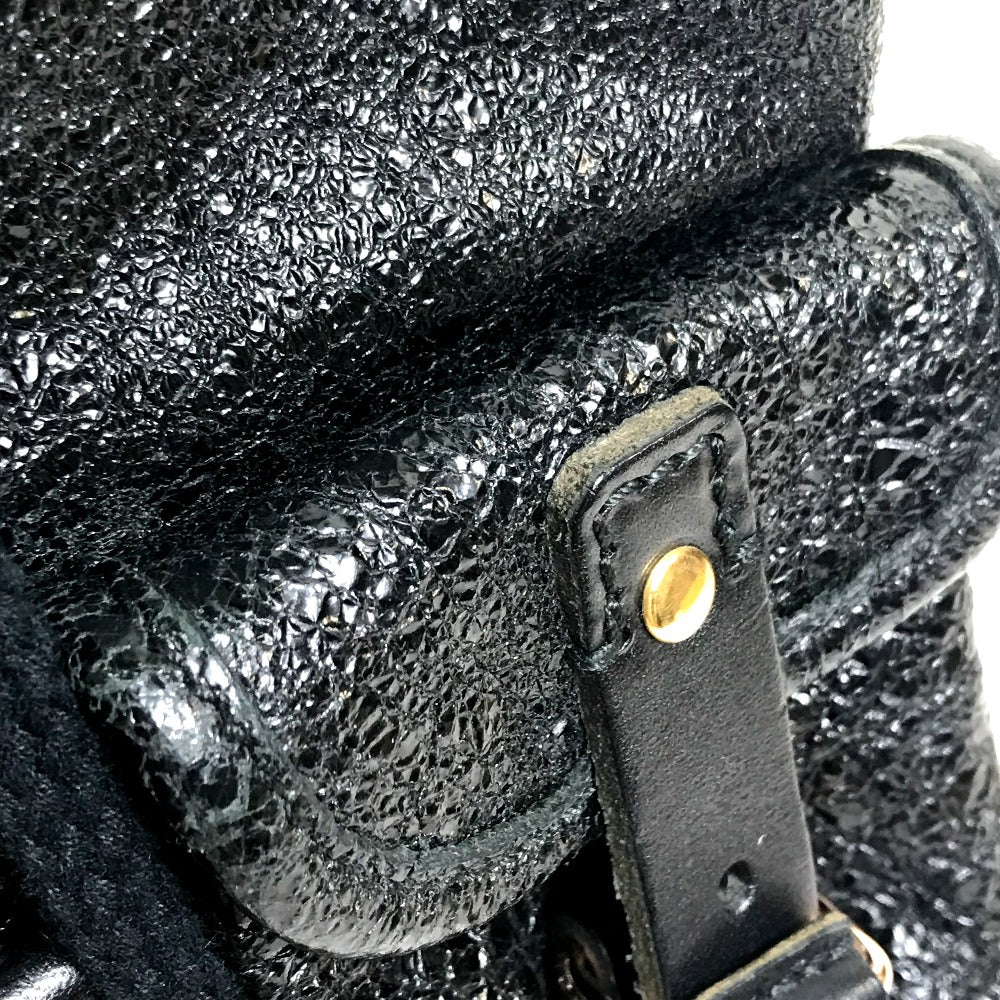 BALENCIAGA Handbag 128520 Embossed leather black One handle Chain Women Used Authentic