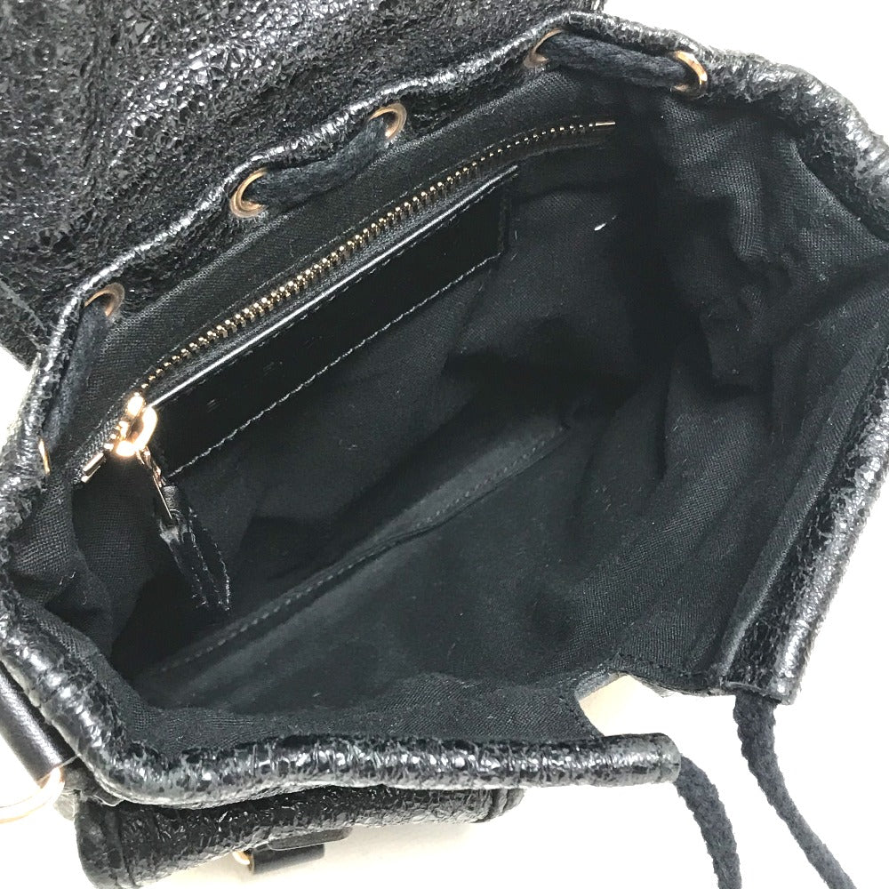 BALENCIAGA Handbag 128520 Embossed leather black One handle Chain Women Used Authentic