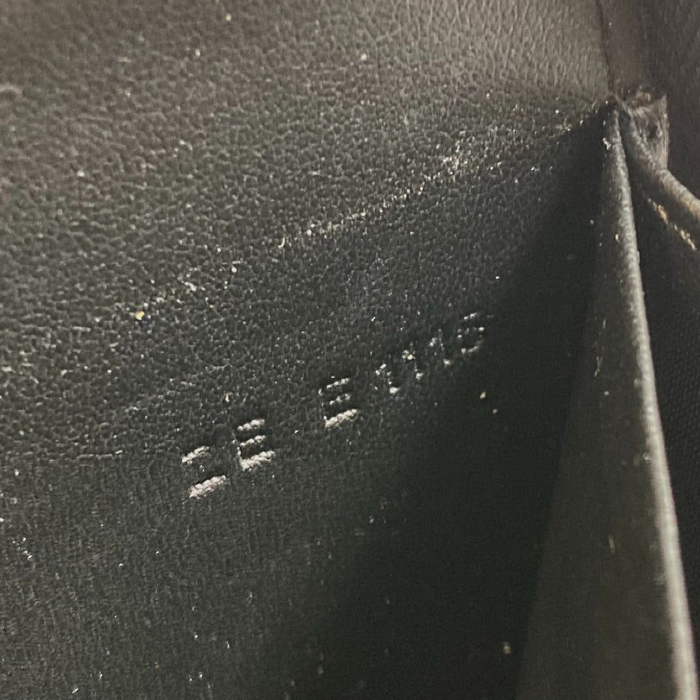 GIVENCHY Long Wallet Purse leather black I FEEL LOVE organizer mens Used Authentic