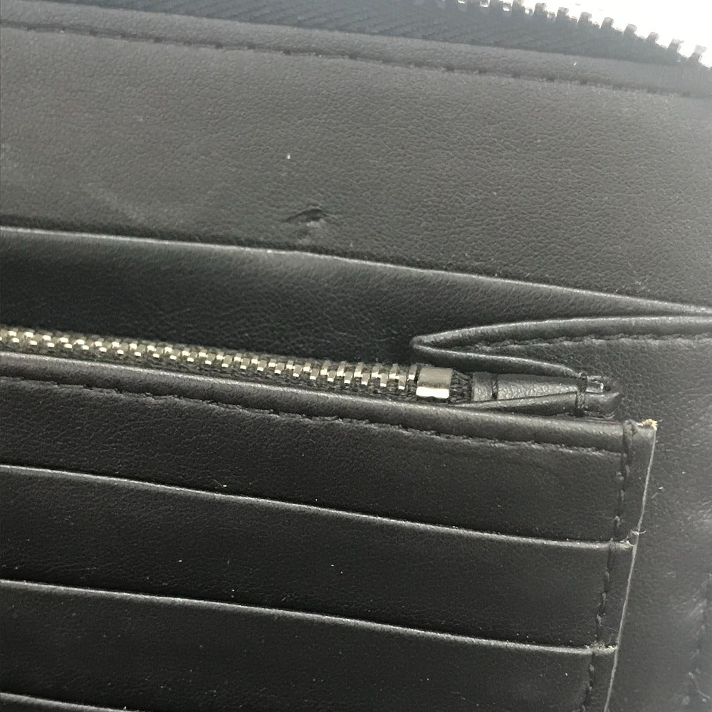 GIVENCHY Long Wallet Purse leather black I FEEL LOVE organizer mens Used Authentic