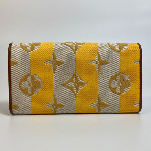 LOUIS VUITTON Long Wallet Purse M80416 Canvas / leather Yellow type Monogram Portefeuille Capsine unisex(Unisex) Used Authentic