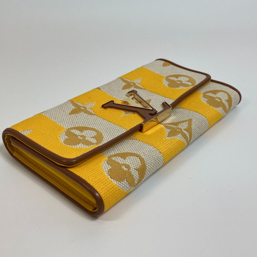 LOUIS VUITTON Long Wallet Purse M80416 Canvas / leather Yellow type Monogram Portefeuille Capsine unisex(Unisex) Used Authentic