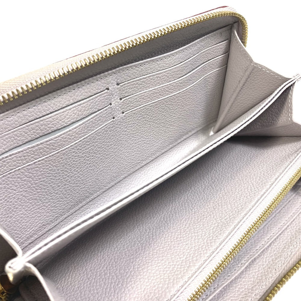 LOUIS VUITTON Long Wallet Purse M69142 Monogram Ann Platt Leather gray Monogram Ann Platt Zippy wallet Women Used Authentic