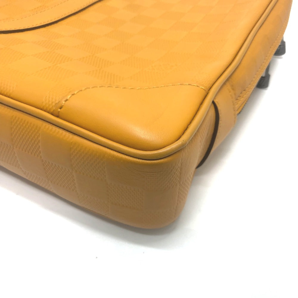 LOUIS VUITTON Business bag N41218 Damier Anfini Leather Yellow type Anfini Handbag Women Used Authentic