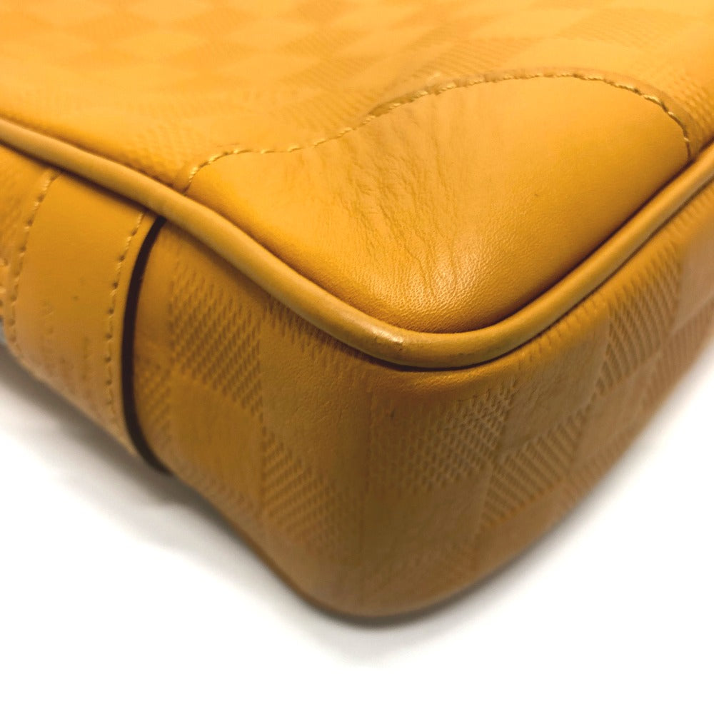 LOUIS VUITTON Business bag N41218 Damier Anfini Leather Yellow type Anfini Handbag Women Used Authentic