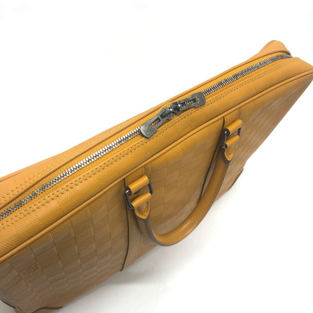 LOUIS VUITTON Business bag N41218 Damier Anfini Leather Yellow type Anfini Handbag Women Used Authentic