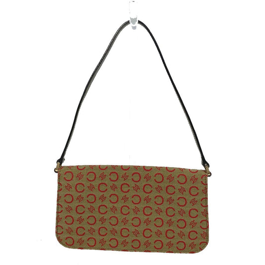 CELINE Accessory pouch Canvas / leather Red C Macadam Handbag Women Used Authentic