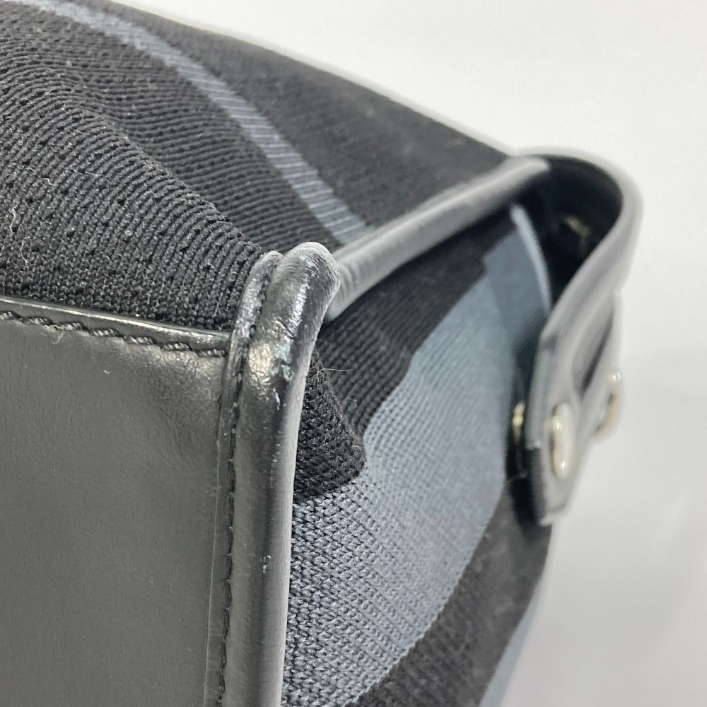 FENDI Business bag 7VA400 Canvas / leather Black Grey logo mesh bicolor
