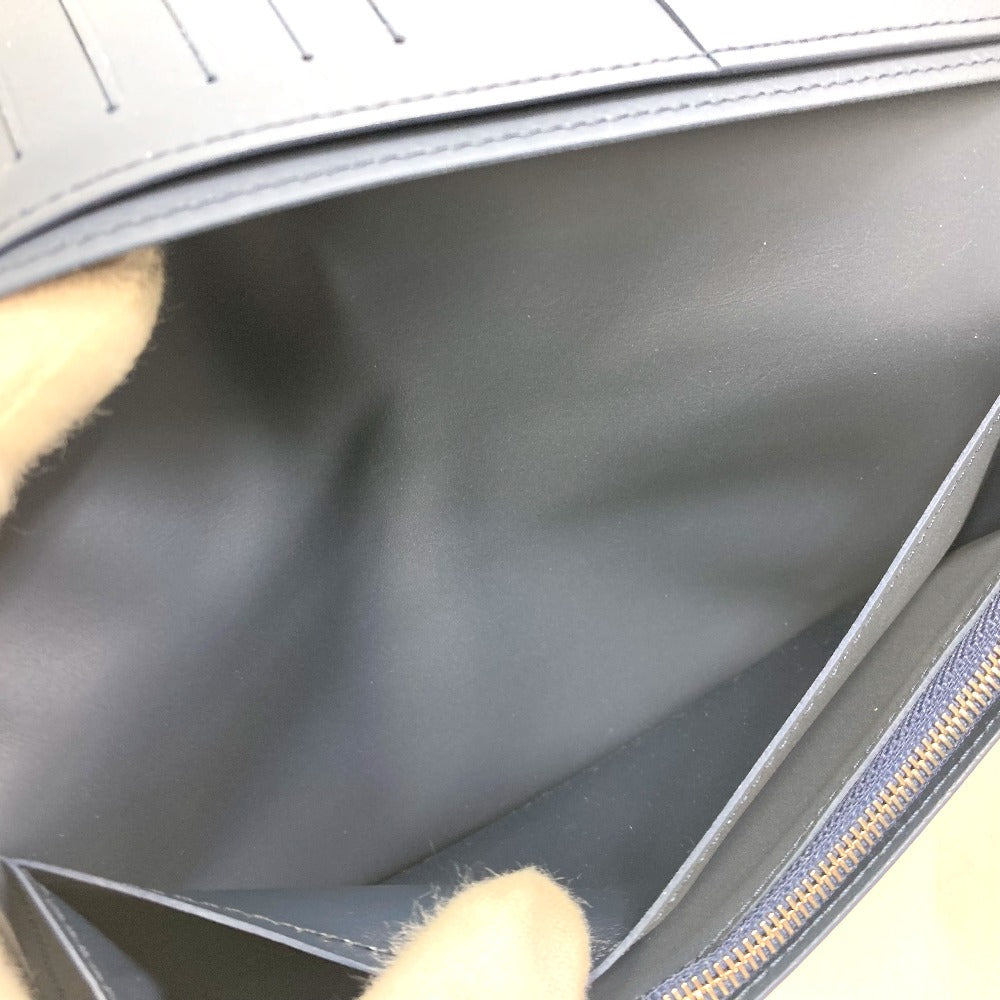 LOUIS VUITTON Long Wallet Purse M81810 leather Navy Portefeuille BrazzaNM mens Used Authentic