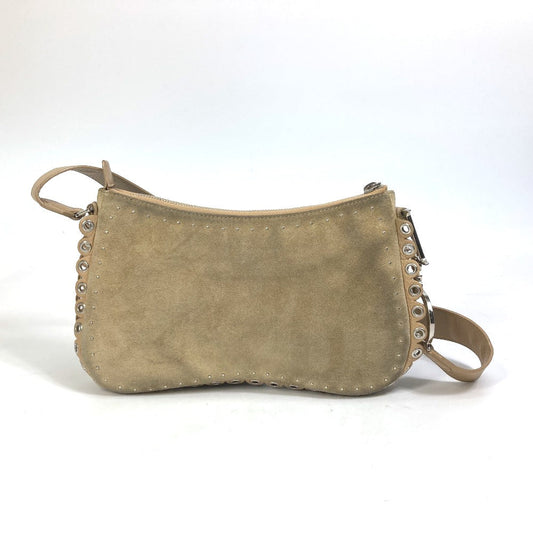 Dior Shoulder Bag Suede / leather beige saddle Women Used Authentic