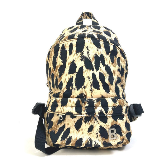 BALENCIAGA Backpack 580026 Nylon beige Leopard leopard print leopard Mini Backpack Women Used Authentic