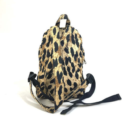 BALENCIAGA Backpack 580026 Nylon beige Leopard leopard print leopard Mini Backpack Women Used Authentic