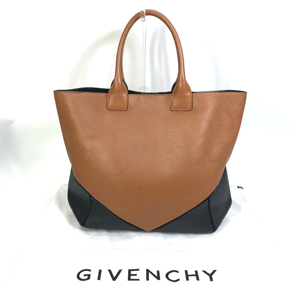 GIVENCHY Handbag leather Brown x black By color Shoulder Bag Shoulder Bag Women Used Authentic