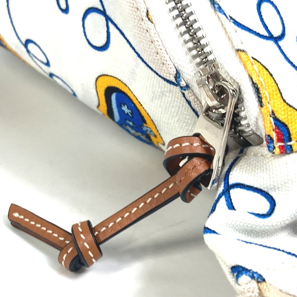 LOEWE Sling bag canvas White x Blue type anagram Waist bag Shoulder Bag mens Used Authentic