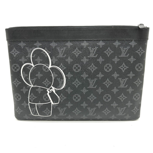 LOUIS VUITTON Clutch bag M52904 Monogram Eclipse Canvas black Bag Monogram Eclipse Pochette Apollo Vivienne mens Used Authentic