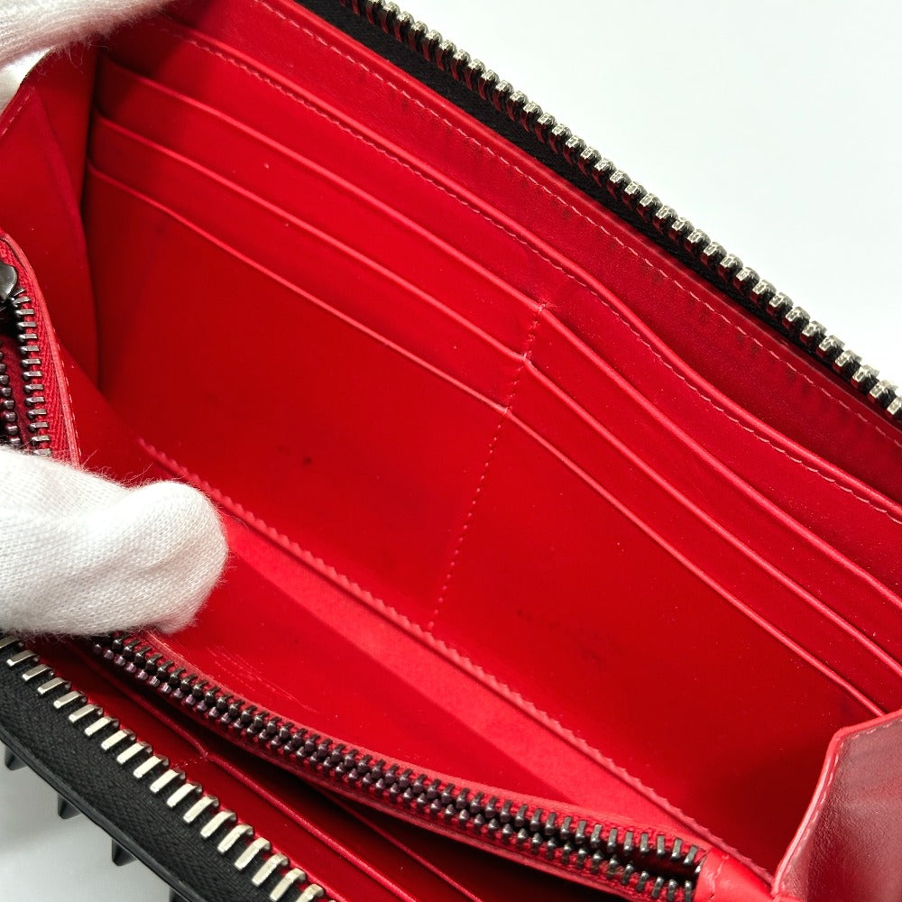 Christian Louboutin Long Wallet Purse leather black Panettone Spike studs mens Used Authentic