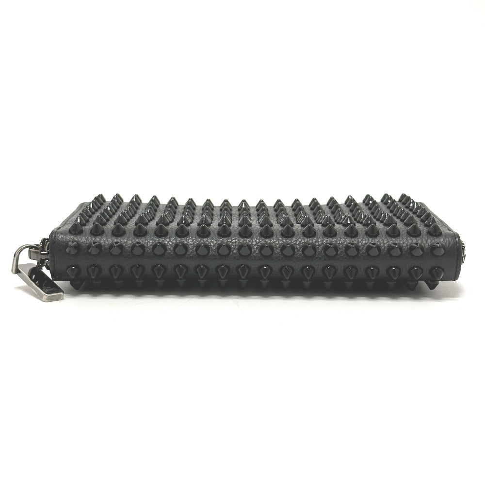 Christian Louboutin Long Wallet Purse leather black Panettone Spike studs mens Used Authentic
